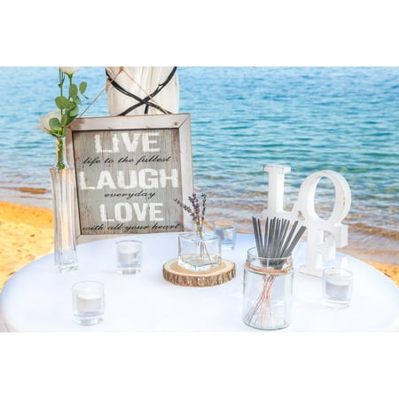 Canvas Print Coast Shore Table Water Setup Beach Relax Sea Stretched Canvas 32 x