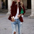 thumbnail image 3 of MORTTIC Women's Elegant Blazer - Single Button Long Sleeve Jacket, Spring/Fall Office & Casual Wear Wine Red XXL, 3 of 5