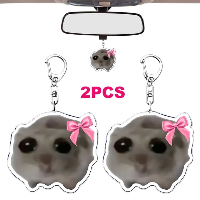 Llavero Hámster Triste Animal Kawaii Meme Btafrte