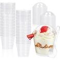 thumbnail image 1 of Tazas de Postre 7 Onzas, 50 Vasos de Postre con Tapas y Cucharas, 200ml Copa Redonda de Postre, Vasos de Aperitivo, para Mousse, Pudding, Helado, Bebidas, Etc., 1 of 4