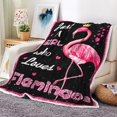 thumbnail image 3 of Flamingo Throw Blankets, Just A Girl Who Loves Flamingos Cozy Warm Bed Couch Blanket, Pink Girls White Fleece Flannel Throws to Decorate The Room and Bedroom, 3 of 5