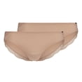 thumbnail image 1 of SKINY Calzoncillos de mujer, pack de 2 - Calzoncillos Rio, encaje de algodón, encaje, rayas, pack doble Beige 2XL (XX-Large), 1 of 5
