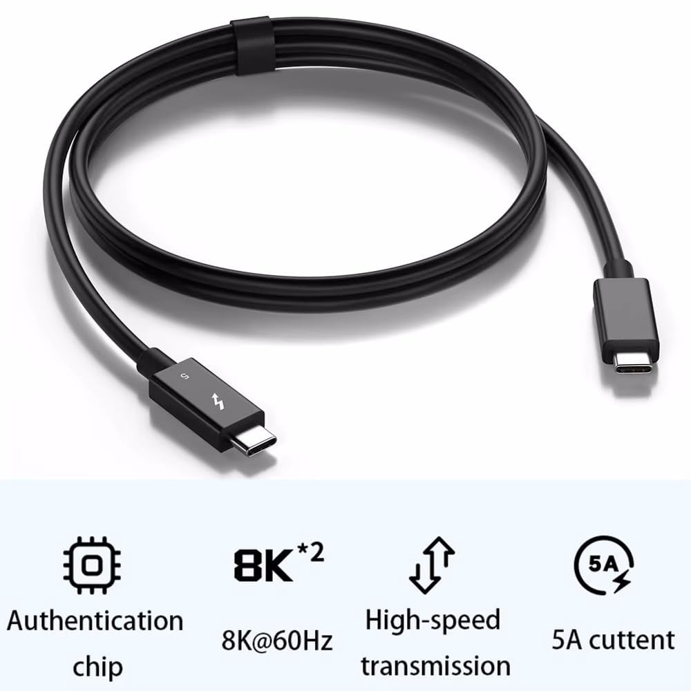 3 Thunderbolt 5/4 Compatible, 1516, Lenovo, HP, Samsung, Dell, Laptop Super Fast Charging, Video Display, Monitor, Docking Station, Hub, Data Transfer