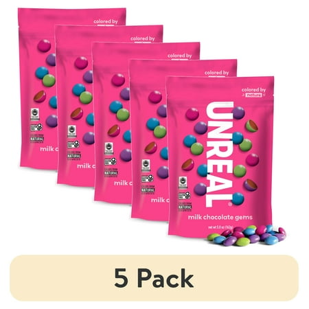 (5 pack) UNREAL Milk Chocolate Gems 5 oz