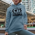 thumbnail image 2 of I Like Cats and Maybe 3 People, Cat Lover Introvert, Light Blue Hooded Sweatshirt or Hoodie, Small, 2 of 5
