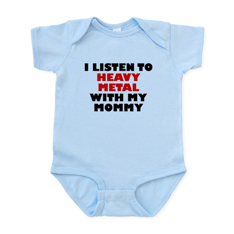 - Heavy Metal With My Mommy Body Suit - Light Bodysuit, Size - 24 Months -
