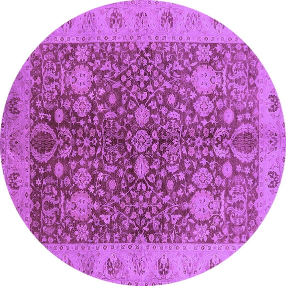 Ahgly Company Indoor Round Oriental Purple Industrial Area Rugs, 6' Round