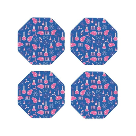 

Tideii Science Experiment for Leather Coasters 4 Pieces Anti-fouling and Anti-scalding Decorative Coasters Suitable for Restaurants Kitchens Coffee Shops-Octagon
