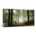 thumbnail image 1 of Design Art Light in Dense Fall Forest with Fog Landscape Canvas Art Print, 1 of 3