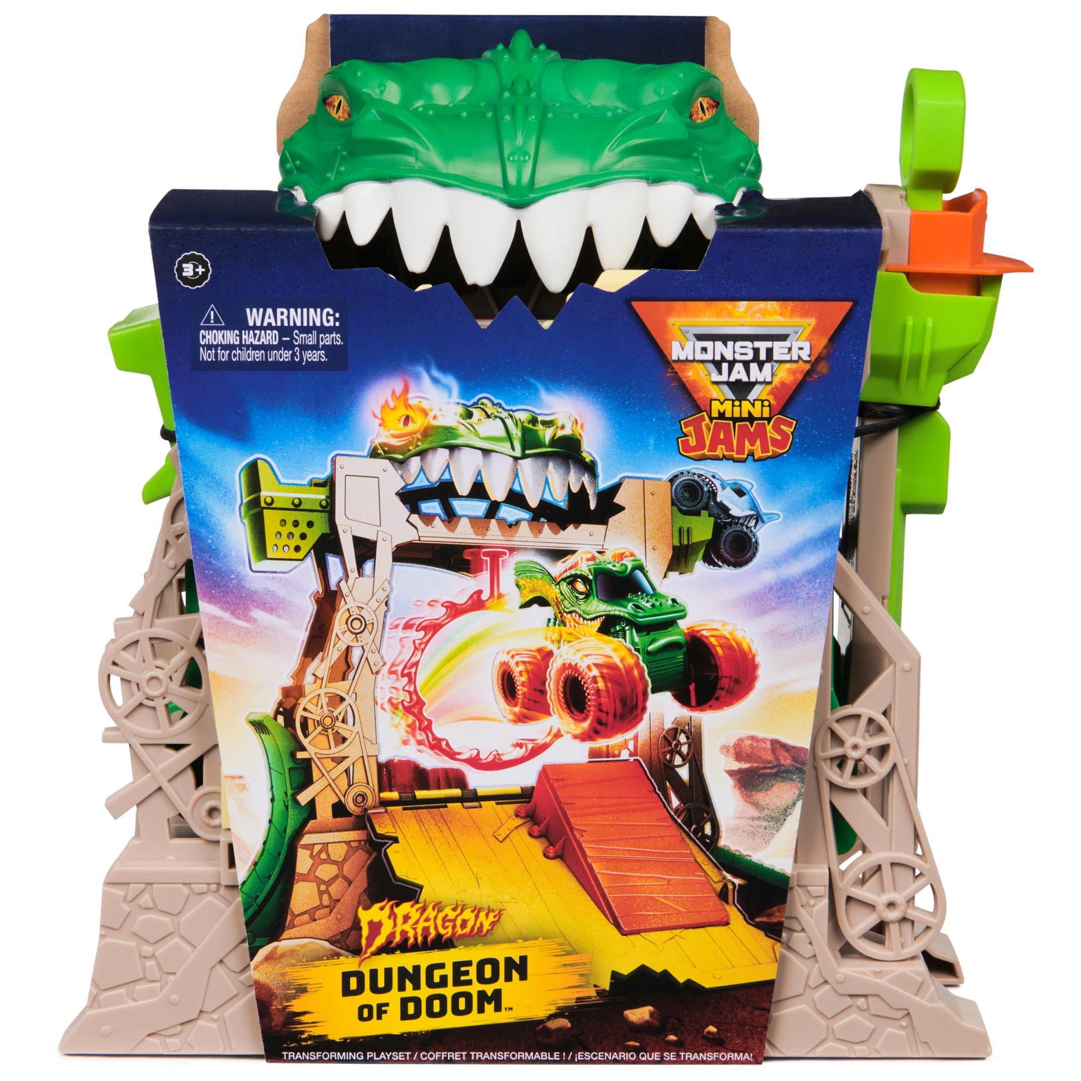 Monster Jam, Dragon Dungeon of Doom Playset, Mini Jams, Exclusive DieCast Dragon Monster Truck 1:87 (图2)
