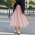 thumbnail image 5 of Women's High Waisted Tulle Maxi Skirt Multi Layered Mesh Pleated A-Line Long Skirt Flowy Lightweight Elegant Formal Wedding Guest Party Cocktail Special Event, 5 of 6