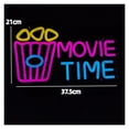 thumbnail image 3 of Letrero De Neón Movie Time Con Caja De Palomitas De Maíz Luz Regulable Para Cine En Casa, Sala Privada O Decoración De Pared Dormitorio 37.5cmx21cm, 3 of 6
