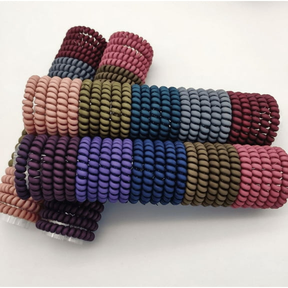 Artrylin Spiral Hair Ties, 40 Pcs Plastic Hair Coil Bands, Spiral Ponytail Holder Set for Women Girls Hair Accessories