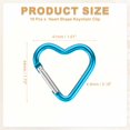 thumbnail image 2 of Uxcell Heart Shape Snap Hook, Aluminum Alloy Heart-Shaped Keychain Clip Spring Key Holder for Camping Fishing Hiking Sky Blue, 2 of 6