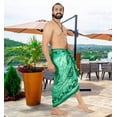 thumbnail image 2 of HAPPY BAY Men's Pareo Standard Surfing Dashiki Sarong Full Beach Wrap One Size Floral, Green Summer Vacation Aloha, 2 of 4