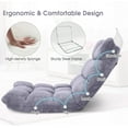 thumbnail image 5 of CQAOE Folding Floor Chair with Back Support, 14 Adjustable Positions, Padded Sleeper Bed, Couch Recliner, Gaming Floor Chairs for Adults, Meditation, Living Room (Grey), 5 of 9