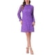 thumbnail image 2 of INSPIRE CHIC Vestido Mini Casual de Encaje Floral con Cuello Redondo y Mangas Largas para Mujeres XL Púrpura Violeta, 2 of 5