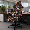 thumbnail image 5 of HELLHERO Skulls Roses Computer Chair Cover with Armrest Covers, Set of 4 Easy to Install Scratch-Proof Game Chair Cover with Armchair Slipcovers for Bedroom Game Room, 5 of 10