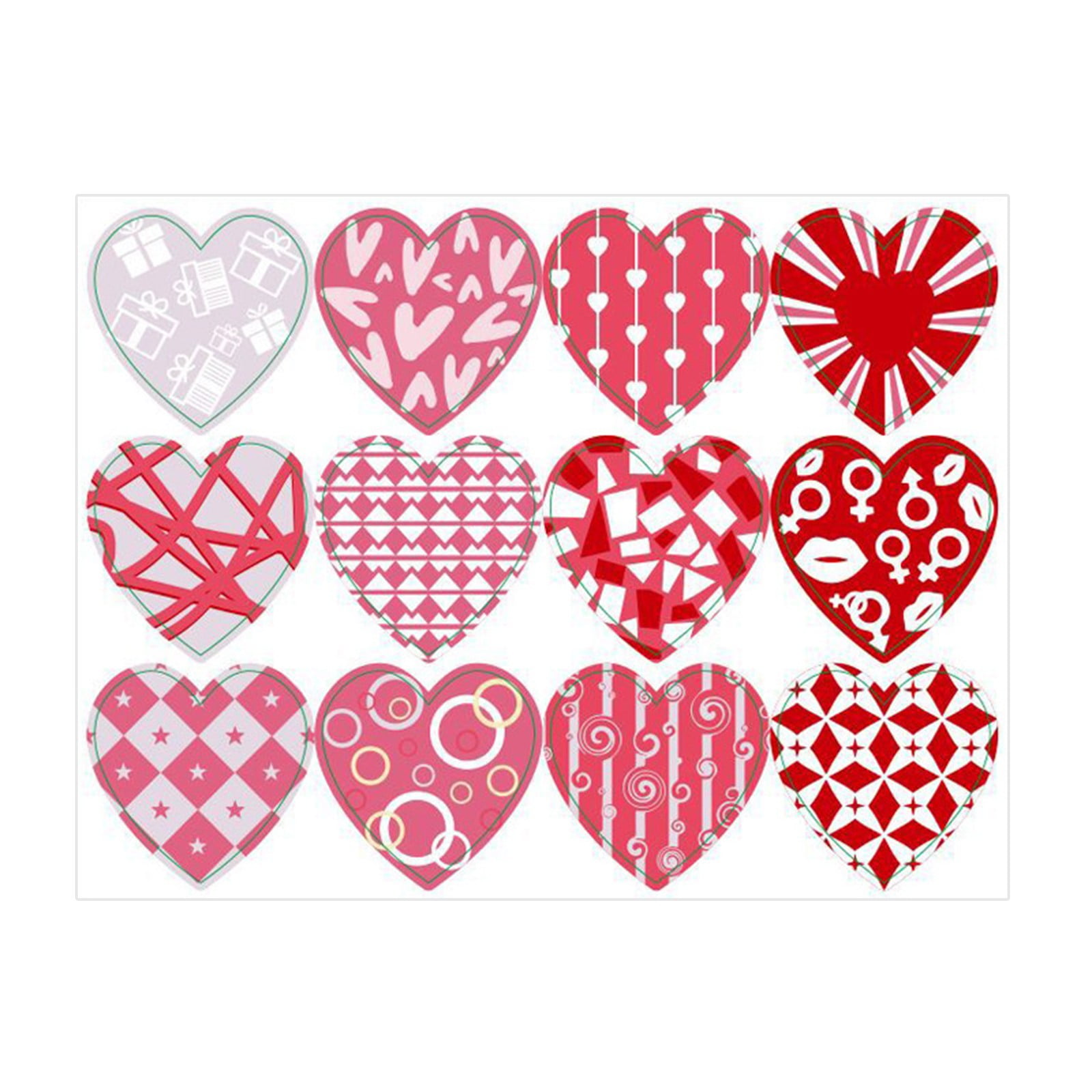s Day Heart Stickers, Stickers ,Heart Labels for Anniversaries Weddih