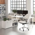 thumbnail image 1 of Pemberly Row 72"W Computer Desk with Storage Cabinet in White - Engineered Wood, 1 of 8
