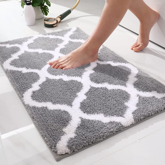 Alfombra de baño de lujo, alfombras de baño de microfibra suave y absorbente, alfombra de baño peluda antideslizante, lavar a máquina en seco, alfombrillas de baño para suelo de baño, bañera y ducha, JFHHH pequeña