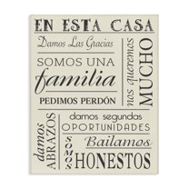 Stupell Industries En Esta Casa Familia Inspirational Quotes & Sayings Painting Wrapped Canvas Art Print Wall Art, 36 x 48
