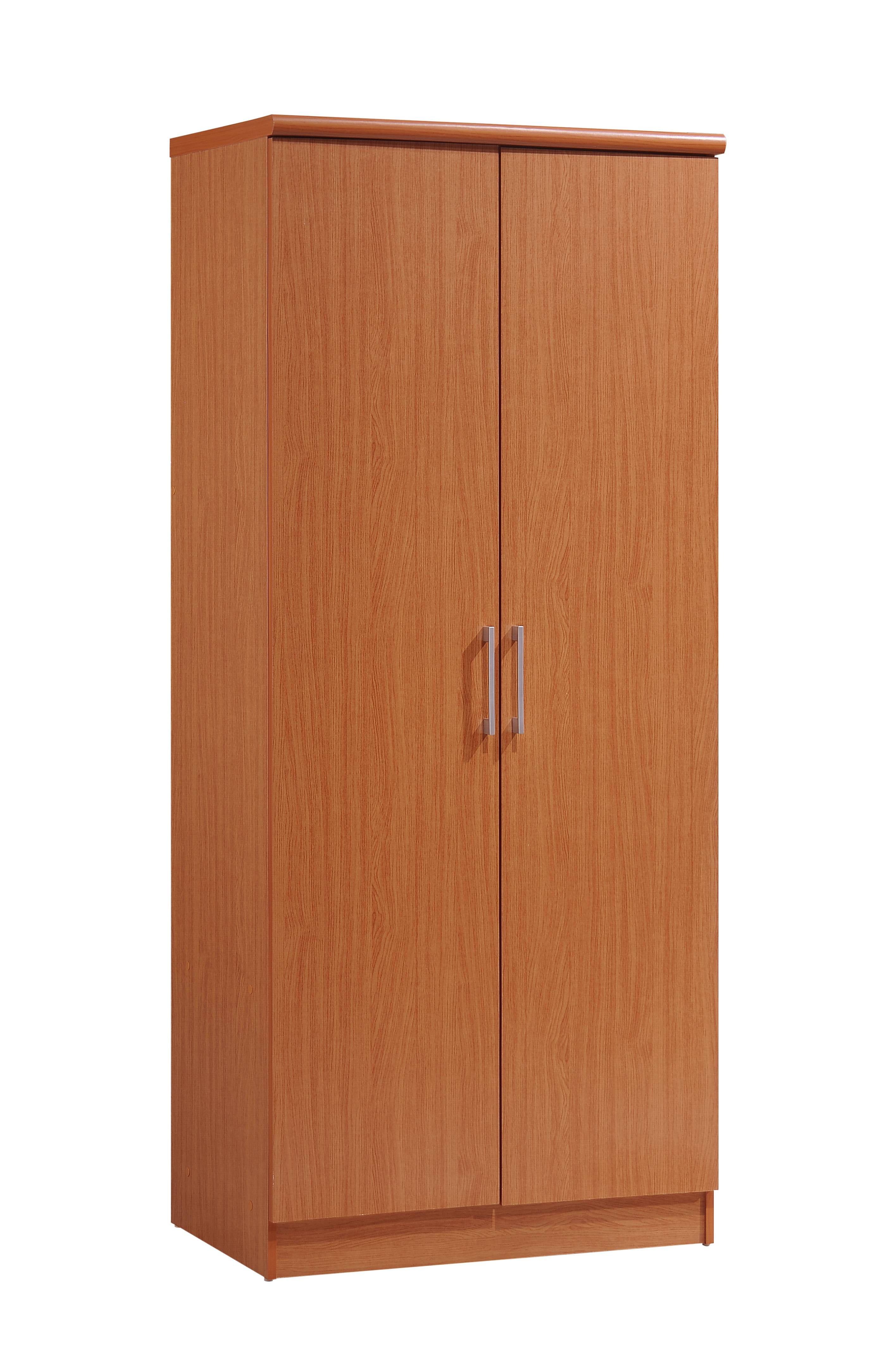 Hodedah 2-Door Wardrobe with 4-Shelves, Cherry - Walmart.com - Walmart.com