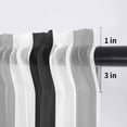 thumbnail image 5 of Black Gray Striped Valance Curtains for Kitchen/Living Room/Bathroom/Bedroom Window, Rod Pocket Small Topper Half Short Window Curtains Voile Sheer Scarf, Farmhouse Stripe Art 42"x12", 5 of 8