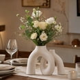 thumbnail image 5 of Cream White Decorative Vase Set - Modern Nordic Boho Style Vases Home Decor, Matte Ceramic Decorations for Living Room Shelf Bookshelf Mantle Entryway Table, 5 of 6