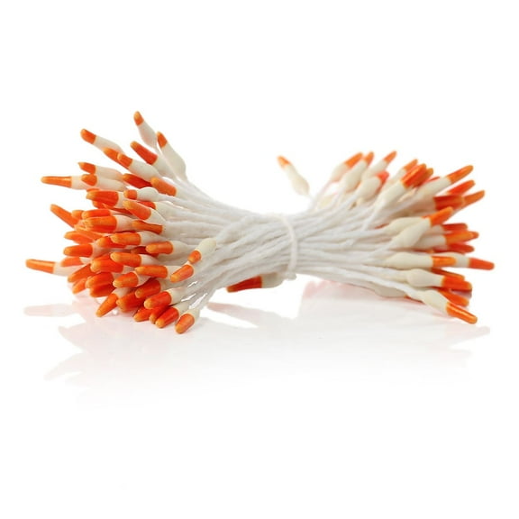 Sexy Sparkles 2 Bundle of Pearlized Artificial Flower Stamen 2-3/8" Approx. 164 Pcs (Reddish Orange)