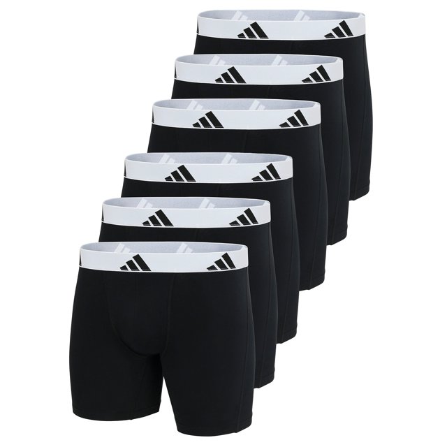 adidas Boxeurs pour Hommes, Lot de 6 - Boxeurs, Coton Active Flex, Logo Noir/blanc m (Moyen)