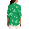 thumbnail image 5 of Womens Tops Long Sleeve Christmas Shirt Button Down Shirt Casual Beach Shirts,Blouse for Women Green M, 5 of 6