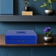 thumbnail image 4 of FESTFENDS Combination Lock Money Safe Box Metal Construction Blue for Retail Cash and Receipt Storage, 4 of 6