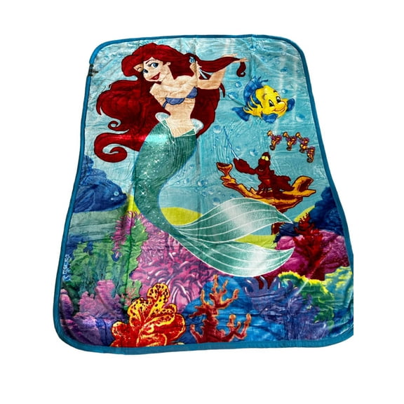 Seaside Ariel Little Mermaid Extra Soft Plush 60"x80" Twin Size Blanket