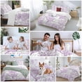 thumbnail image 5 of 3 Piece Purple Gray Coral Coastal Duvet Cover Set California King,Microfiber Comforter/Quilt Cover with Corner Ties and 2 Pillowcases,Summer Beach Seaside Nautical Soft Bedding with Zipper Closure, 5 of 8