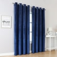 thumbnail image 2 of CUH Blackout Velvet Panel Thermal Insulated Luxury Room UV Protection Curtains Grommet Energy Efficient Bedroom Drapes Blue W:52"x H:72", 2 of 8