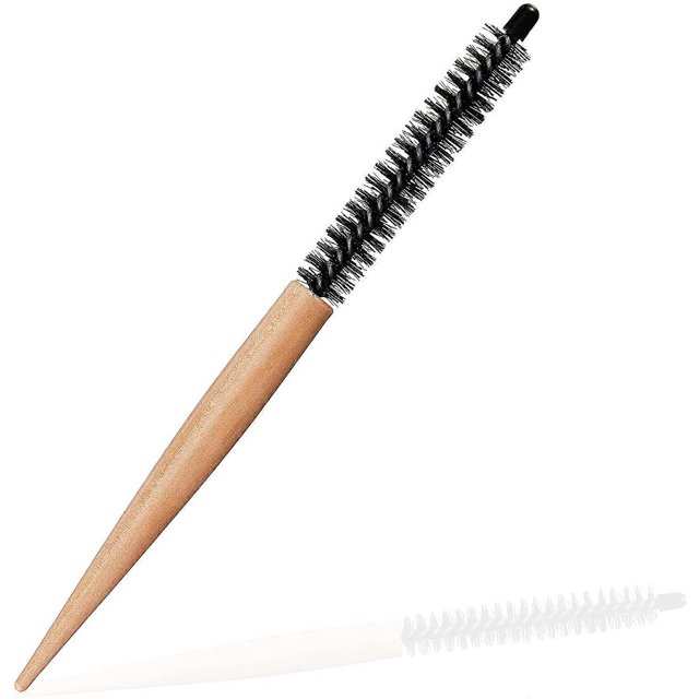 ZHAOCHENG Cepillo de pelo redondo pequeño, mini peine redondo, peine rizador, cepillo para peinar el cabello, cepillo de peluquería para cabello fino, cabello corto, flequillo (25,5 cm)