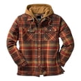thumbnail image 4 of Chaqueta holgada de manga larga a cuadros gruesos GreenLQuilted, sudadera con capucha para hombre, franela acolchada con forro, 4 of 5