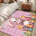 thumbnail image 4 of Hallway Runner Rugs 2.7x5 Ft, Pink Easter Bunny Non Slip Area Rugs for Kitchen Bedroom Entryway, Spring Easter Eggs Chicken Floral Plaid Washable Carpet Runner Rug Floor Mats for Bedroom Home Decor, 4 of 8