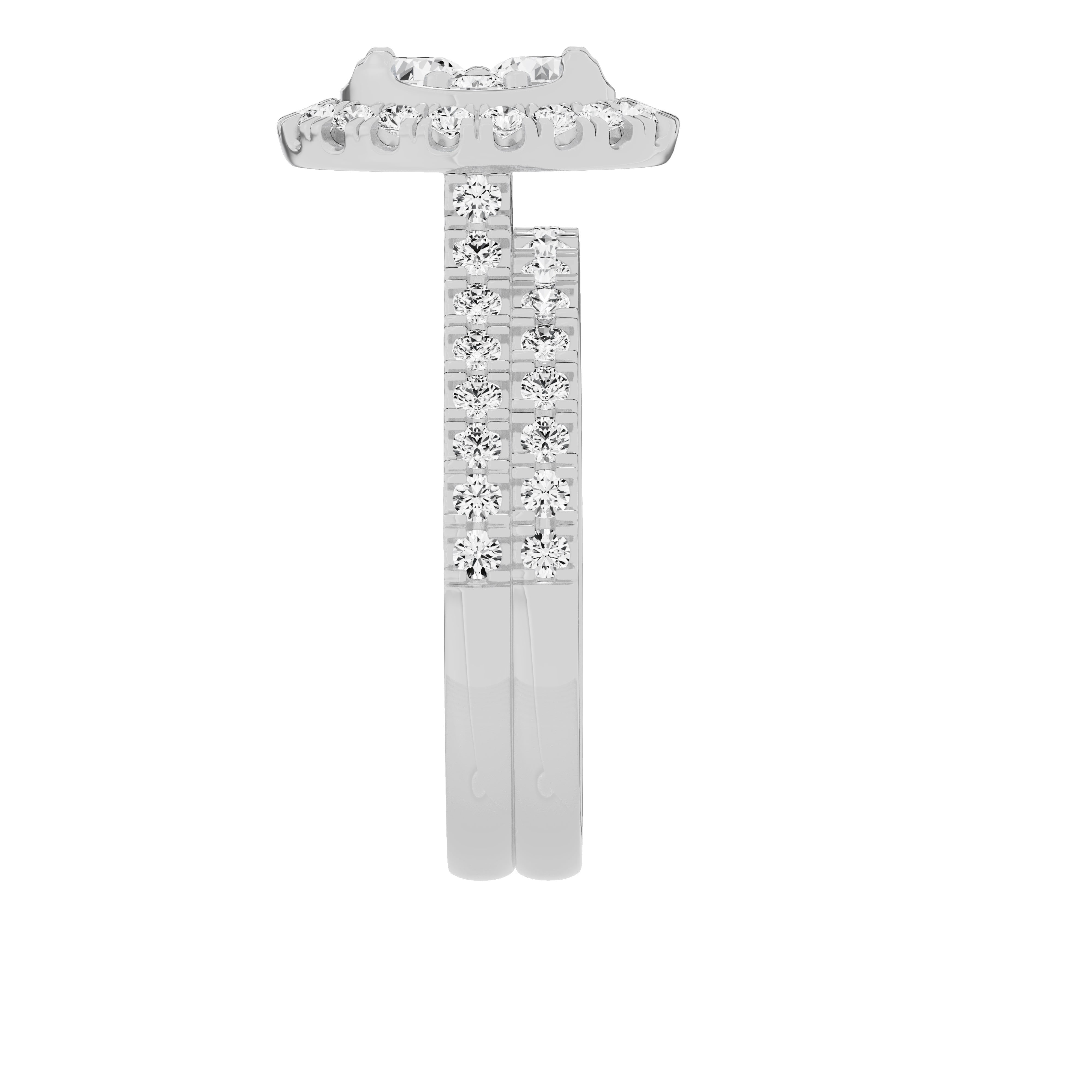 Unique Moments Lab Grown 1.50 Ctw Diamond Oval Bridal Set, Engagement Ring for Women 10K White Gold
