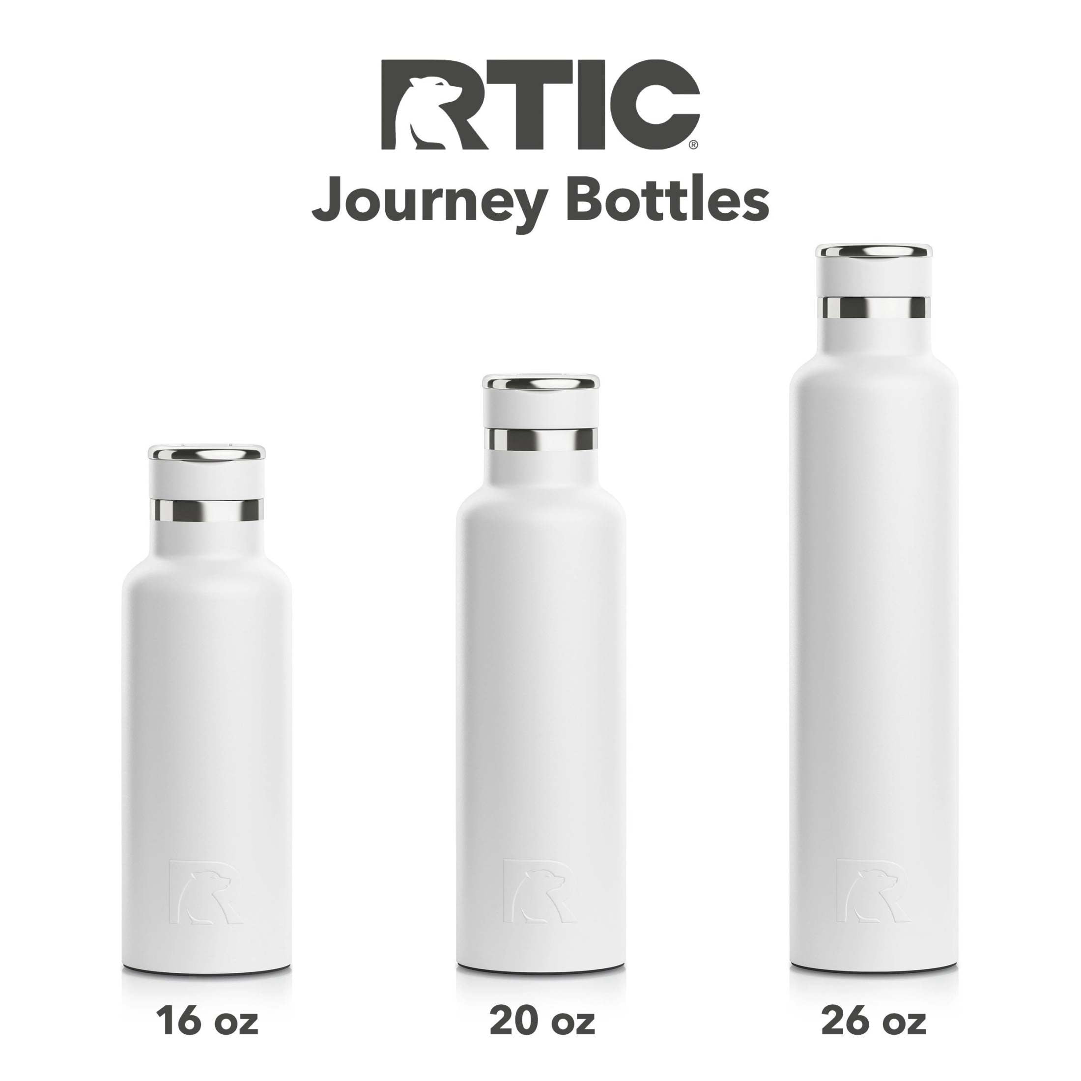 RTIC 26 oz Ceramic Lined Insulated Journey Water Bottle, Leak-Proof Lid, Pale Pink Glitter