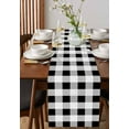 thumbnail image 2 of Black White Plaid Table Runner Spring Farmhouse Buffalo Checkered Tablerunners 13 x 90 Inch, Table Decorations Tabletop Scarf for Summer Gathering Holiday Farmhouse Kitchen Dining Decor, 2 of 6
