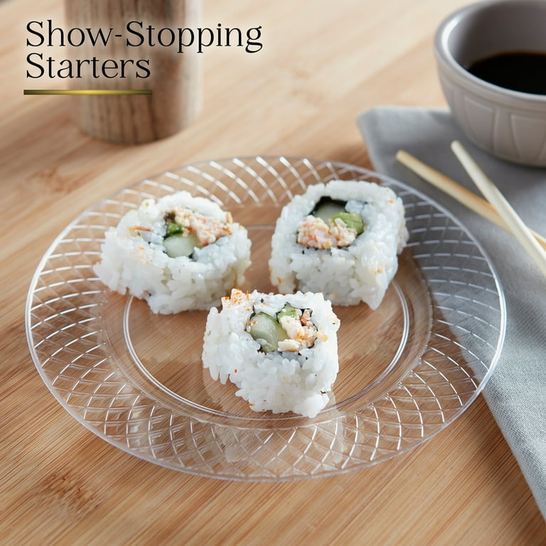 Stock Your Home Premium Clear Plastic Dessert Plates, 6