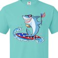 thumbnail image 4 of Inktastic Fourth of July Shark Surfing T-Shirt, 4 of 5