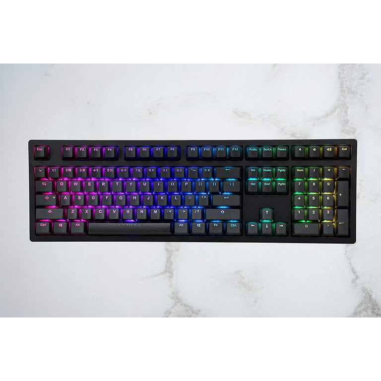 MF108 v3 RGB LED Backlit Mechanical with Cherry MX Silent Red Switch for Windows and Mac, Full Size Computer Keyboards with PBT Double Shot Keycaps, CNC Aluminum Black ANSI/US -