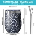 thumbnail image 5 of 12oz Stemless Wine Tumblers Dark Blue Christmas Snowflake Pattern Vacuum Insulated Stainless Steel Travel Tumbler Cups Mug with Lid and Straw for Champaign,Cocktail,Beer with Cleaning Brush, 5 of 5