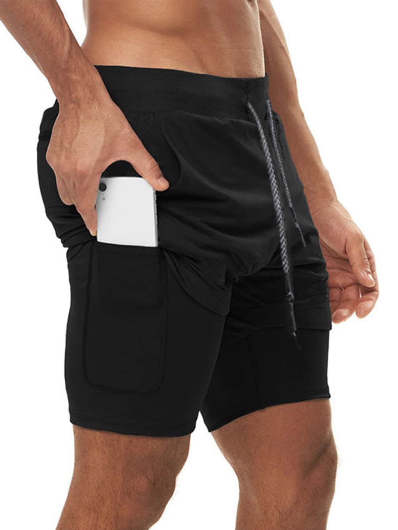 2022 Sporty Black Men Drawstring Sports 