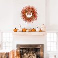 thumbnail image 7 of Idyllic Autumn Red Salvia Wreath 20” Artificial Wreath Fall Leaves Grains Wreath for Front Door Hanging Wall Decoration Fall Harvest Thanksgiving Home Decor, 7 of 7