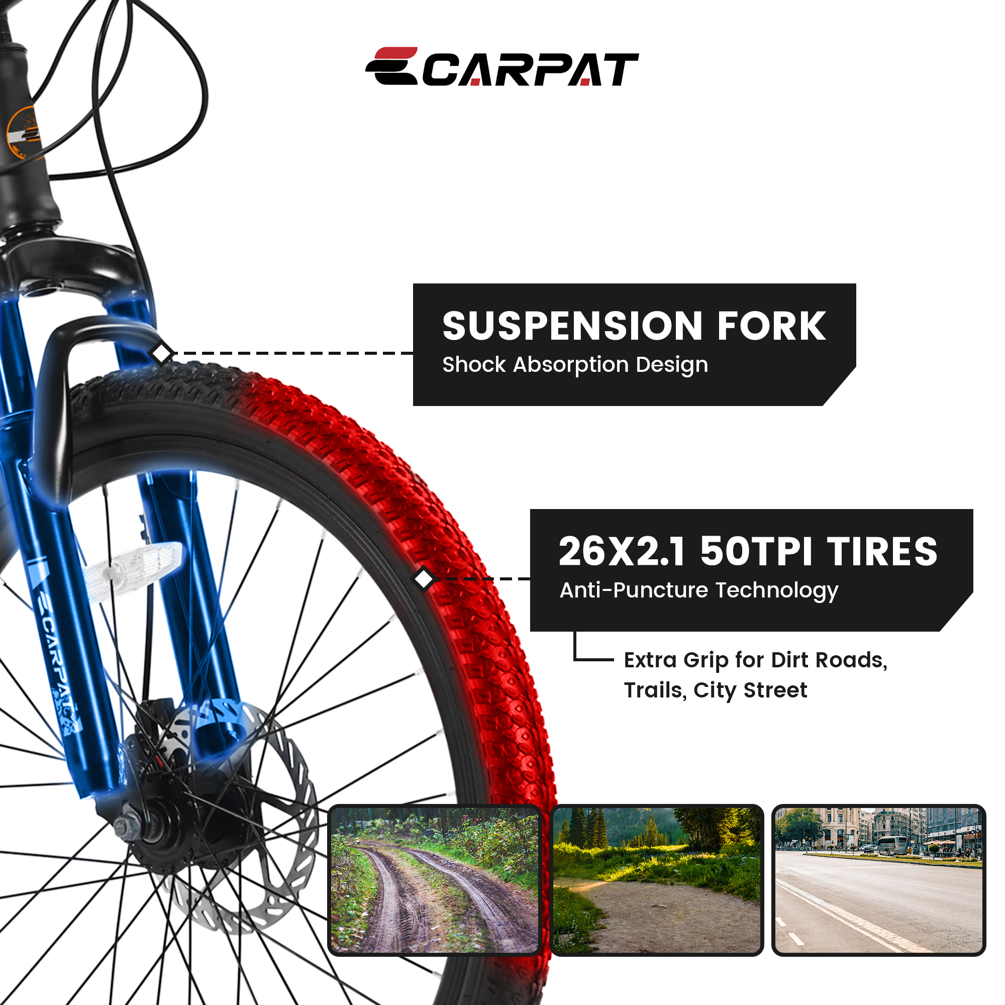 26-Inch Mountain Bicycle for Adults & Teens, Shimano 21-Speed with Disc Brakes, Orange
