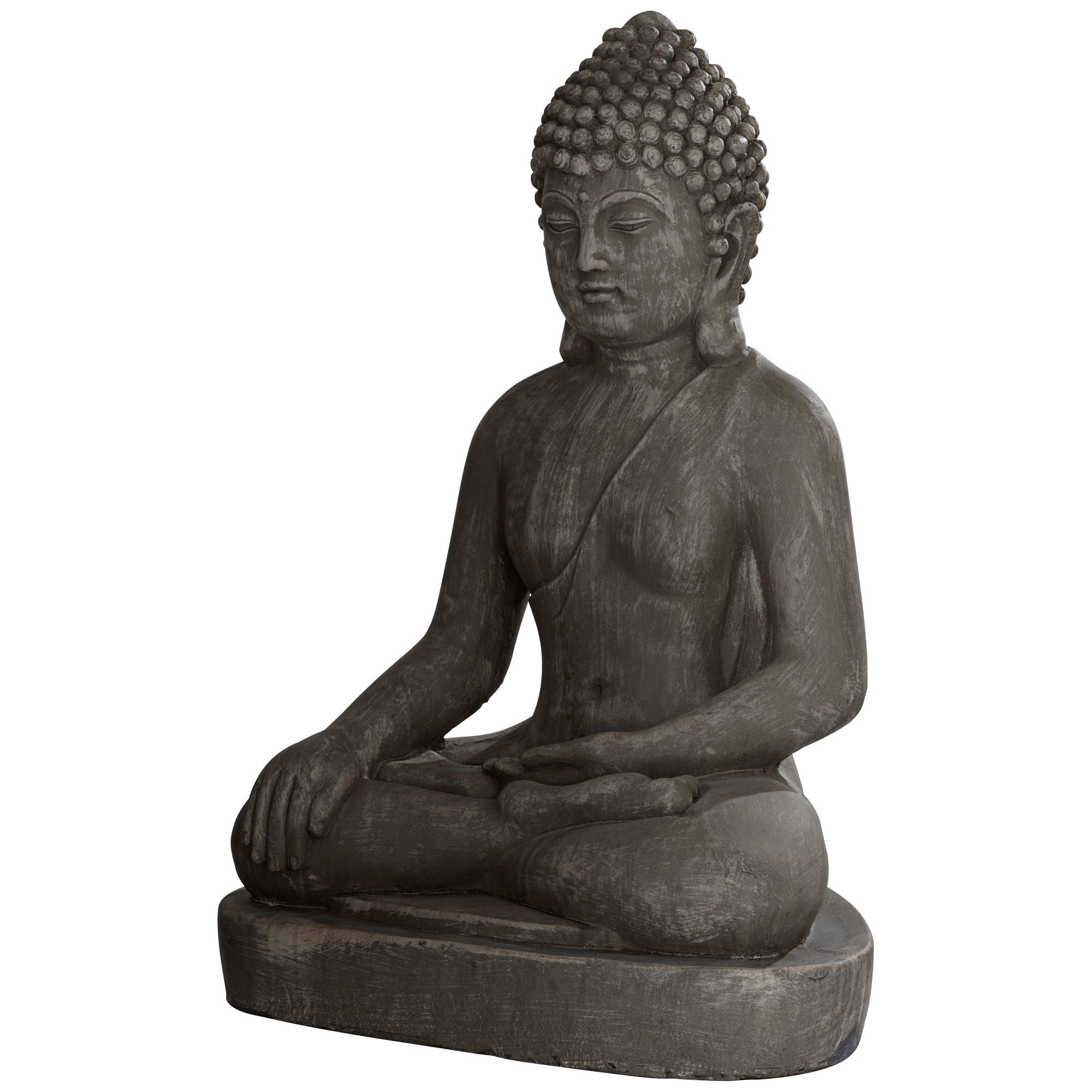 John Timberland Sitting Buddha Statue Sculpture Zen Asian Decor Outdoor Garden Front Porch Light Sandstone Finish 29 1/2" Tall